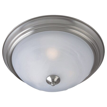 Maxim One Light Satin Nickel Marble Glass Outdoor Flush Mount 1940MRSN